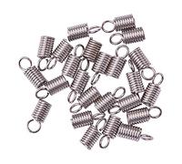 Airssory 50 Pcs En Acier Inoxydable 3mm Trou Mini Tube Cordon Embout Embout En Cuir Extrémités De Cordon Bouchons Terminateurs Ressort hélicoïdal Attache À Sertir Fermoir pour la Fabrication de Bijoux