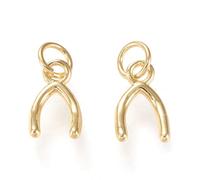 Airssory Lot de 10 breloques en laiton doré en forme d'os porte-bonheur pour bricolage, bijoux, collier, boucles d'oreilles, bracelet, artisanat, sac, porte-clés, décoration de téléphone