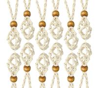 Airssory Lot de 10 supports de collier réglables en forme de cage en cristal - Pour collier - Cordon vide - Breloque - Cordon tissé à la main