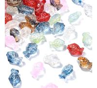 Airssory Lot de 100 perles en verre soufflé faites à la main en forme de poisson 6 couleurs pour la fabrication de bijoux, bracelets, colliers, boucles d'oreilles