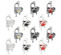 Airssory Lot de 12 breloques en forme de cœur en résine de style tibétain - 6 couleurs - Style vintage punk gothique - Pour bricolage, bijoux, colliers, boucles d'oreilles, bracelets, loisirs créatifs