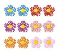 Airssory Lot de 12 perles focales en silicone à 5 pétales en forme de fleur avec tartan - Perles en silicone pour la fabrication de porte-clés - Stylos perlables - Fabrication de bijoux en vrac