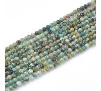 Airssory Lot de 130 perles rondes à facettes en jaspe turquoise africain naturel de 3 mm pour la fabrication de bijoux