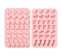 Airssory Lot de 2 moules à fondant en silicone sur le thème des animaux mignons, panda, vache, girafe, tigre, poulet, koala, éléphant, pour gâteaux, pudding, gelée, bonbons, loisirs créatifs,
