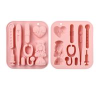 Airssory Lot de 2 moules en silicone pour fondant en résine sur le thème des infirmières, moules à seringues médicales pour chocolat, bonbons, résine