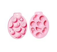 Airssory Lot de 2 moules roses en forme d'ananas, de citron, de melon, de fraise, pour fête, pâtisserie, chocolat, bonbons, loisirs créatifs, décoration