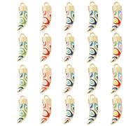 Airssory Lot de 20 breloques en forme de corne d'abondance en émail doré pour fabrication de bijoux, bracelets, colliers, boucles d'oreilles, sacs, porte-clés