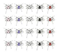 Airssory Lot de 20 breloques tibétaines en forme de papillon en strass - 5 couleurs - Argent vieilli - Insecte gothique - Pour bricolage, bijoux, colliers, boucles d'oreilles, bracelets, loisirs