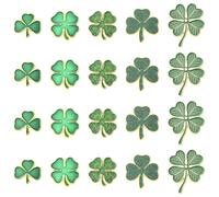 Airssory Lot de 20 broches en émail motif trèfle vert - 5 styles - Pour la Saint-Patrick - Pour vêtements et châles - Pour vêtements de châle, sac à dos, chapeaux, vestes - Décoration