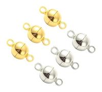 Airssory Lot de 20 fermoirs magnétiques ronds en laiton 2 couleurs 11,5 x 6 mm pour loisirs créatifs, bijoux, bracelets, colliers, travaux manuels