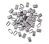 Airssory Lot de 200 breloques rectangulaires en acier inoxydable 304 pour la fabrication de bijoux - 6 x 10 x 5,5 mm - Trou : 4 x 8,5 mm