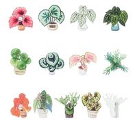 Airssory Lot de 24 broches en forme de feuille de Monstera en acrylique pour sac à dos, vêtements, sacs, chapeaux, vestes - 12 styles