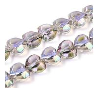 Airssory Lot de 250 perles en verre à facettes en forme de cœur - Couleur chardon - 13 x 15 mm - Pour bricolage, bijoux, bracelets, colliers, boucles d'oreilles, loisirs créatifs, porte-clés