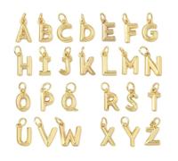 Airssory Lot de 26 mini breloques en laiton doré avec initiales de l'alphabet de A à Z pour loisirs créatifs, bijoux, bracelets, colliers, boucles d'oreilles, sacs, porte-clés
