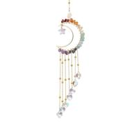 Airssory Lot de 3 attrape-soleil en verre sur le thème du croissant de lune - Décoration céleste pour fenêtre, chambre, fête, maison, mur, jardin