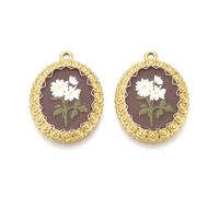 Airssory Lot de 3 breloques ovales en acier inoxydable 304 avec motif tournesol pour bricolage, bijoux, bracelet, collier, boucles d'oreilles, sac, porte-clés, décoration de téléphone