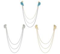 Airssory Lot de 3 broches 3 couleurs en forme d'ailes d'ange avec strass à suspendre - Pour homme et femme - Pour vêtements, châle, robe, sac à dos, chapeaux, vestes, travaux manuels