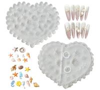 Airssory Lot de 4 moules en silicone 3D en forme d'animaux marins pour nail art, décoration d'ongles, conseils