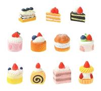 Airssory Lot de 44 figurines miniatures en résine en forme de gâteau - 11 styles - Décoration de dessert, sans trou - Pour bijoux, décoration, maison, bureau