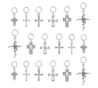 Airssory Lot de 60 breloques en forme de croix de style tibétain - 6 styles - Argent antique - Jésus - Pour bricolage, bijoux, bracelets, colliers, boucles d'oreilles, sacs, porte-clés