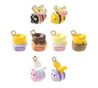 Airssory Lot de 8 breloques en émail 8 styles en forme d'abeilles en émail sur le thème des abeilles pour bricolage, bijoux, colliers, bracelets, boucles d'oreilles, sacs, téléphone et porte-clés