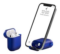 AirStand - Étui pour écouteurs avec support de téléphone invisible, compatible avec les AirPods 1/2, étui antichoc en TPU et PC offrant une protection complète et doté d'un mousqueton porte-clés