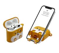 AirStand - Étui pour écouteurs avec Support de téléphone Invisible, Compatible avec Les AirPods 3, étui Antichoc en offrant Une Protection complète et doté d'un Mousqueton Porte-clés (Chien)