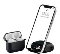 AirStand - Étui pour écouteurs avec Support de téléphone Invisible, Compatible avec Les AirPods Pro 1/2, étui Antichoc en TPU et PC offrant Une Protection complète et doté d'un Mousqueton Porte-clés