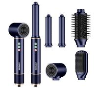Airstyler 5 en 1 Air styler avec 110000 tr/min Seche Cheveux de 20M/S pour un Séchage Rapide, Hair Styler de 320 Millions d'Ions avec Fer A Boucler, Brosse Lissante ＆ Brosse Volumisante