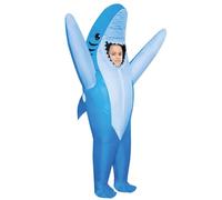 AirSuit® Déguisement Gonflable Requin Bleu pour Enfants | Costume Requin Bleu Taille 120 à 150cm | Polyester très Résistant - Agréable à Porter | Système de Gonflage Inclus | OriginalCorner®