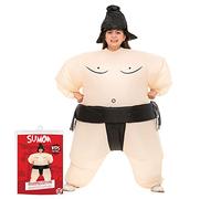 AirSuit® Déguisement Gonflable Sumo pour Enfants | Taille 120 à 150cm | Costume Insolite pour Carnaval | En Polyester très Résistant - Agréable à Porter | Système de Gonflage Inclus | OriginalCup®