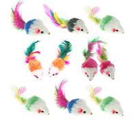 Airsun Lot de 10 jouets à fourrure Souris pour chat animal de compagnie