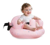 AirSwim Siège gonflable pour bébé de 3 mois et plus, chaise bébé gonflable avec pompe intégrée, chaise gonflable pour bébé avec harnais à 3 points, sièges bébé pour nourrissons pour s'asseoir (fraise)