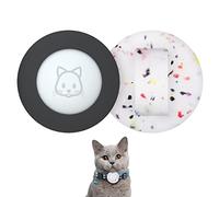 Airtag 2022 Lot de 2 Colliers de Protection étanches pour Chat Compatible avec Apple Airtag - pour Collier d'animaux de Compagnie de Moins de 1 cm (Noir&Transfleur)