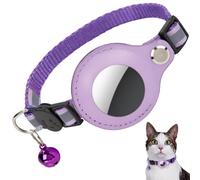 Airtag - Collier extensible avec support AirTag et clochette, Breakaway, collier GPS léger pour animal domestique fille, garçon, chat, petit chien, chiot (violet)
