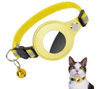 Airtag - Collier extensible avec support AirTag et clochette, Breakaway, collier GPS léger pour animal domestique fille, garçon, chat, petit chien, chiot (jaune)