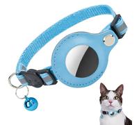 Airtag - Collier extensible avec support AirTag et clochette, Breakaway, collier GPS léger pour animal domestique, fille, garçon, chat, petit chien, chiot (bleu)