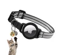 AirTag Collier pour chat - Collier réfléchissant pour chaton avec support Apple Air Tag intégré | Collier de suivi de chat léger et élastique avec clochette pour fille, garçon, chat, chaton et chiot