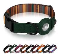 AirTag - Collier pour chien avec boucle en métal - Collier pour chien en cuir souple imprimé avec support Apple AirTag - Collier GPS de suivi sécurisé pour animaux de compagnie fille, garçon, petite