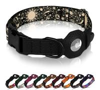 AirTag - Collier pour chien avec boucle en métal - Collier pour chien en cuir souple imprimé avec support Apple AirTag - Collier GPS de suivi sécurisé pour animaux de compagnie fille, garçon, petite