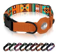 AirTag - Collier pour chien avec boucle en métal - Collier pour chien en cuir souple imprimé avec support Apple AirTag - Collier GPS de suivi sécurisé pour animaux de compagnie fille, garçon, petite
