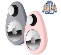 AirTag - Coque cachée pour Apple AirTags, Coque en Silicone pour Enfants, vêtements de Personnes âgées, clés, Sacs, Bagages, Colliers pour Animaux domestiques (Rose, Gris)