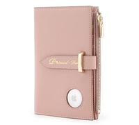 Airtag - Étui de Passeport pour Femme, étui de Passeport de Voyage avec Blocage RFID avec Porte-Cartes de crédit, Portefeuille à Deux Volets Air Tag pour Femme, Portefeuille Fin en Cuir avec Poche