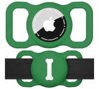 Airtag Étuis Collier pour Chien,Pet Silicone Housse de Protection pour Apple Airtag GPS Finder Étui de Protection Étanche Anti-Perte,Porte-clés airTag pour Collier de Chien et Chat (Vert Foncé)