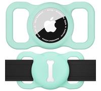 Airtag Étuis Collier pour Chien,Pet Silicone Housse de Protection pour Apple Airtag GPS Finder Étui de Protection Étanche Anti-Perte,Porte-clés airTag pour Collier de Chien et Chat (Green à la menthe)