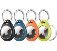 Airtag Key Ring [Pack Of 4] Protective Case For Airtags 2021 With Circle [With Ttransparent Tpu Cover] [Anti-Lost & Anti-Fall & Anti-Scratch] For Keys/Bags/Cat/Dog.[K41]