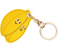 Airtag Keyring Cute PU Case for Apple AirTag,Portable Key Finder for Keys Children Pets [Key Ring Access Control] (Airtag Not Included) (Banana)