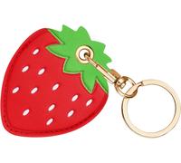 Airtag Keyring Cute PU Case for Apple AirTag,Portable Key Finder for Keys Children Pets [Key Ring Access Control] (Airtag Not Included) (Strawberry)