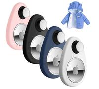 Airtag Lot de 2 Coques de Suivi GPS Anti-Retrait avec épingles de sûreté, adaptées pour Les Enfants (Noir + Blanc + Bleu + Rose)