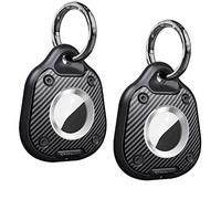 AirTag Noir Support Portable Étui Étanche de Suivi pour Animaux de Compagnie TPU, Bagages, Sac à Dos, Colliers (Lot de 2 Noir)